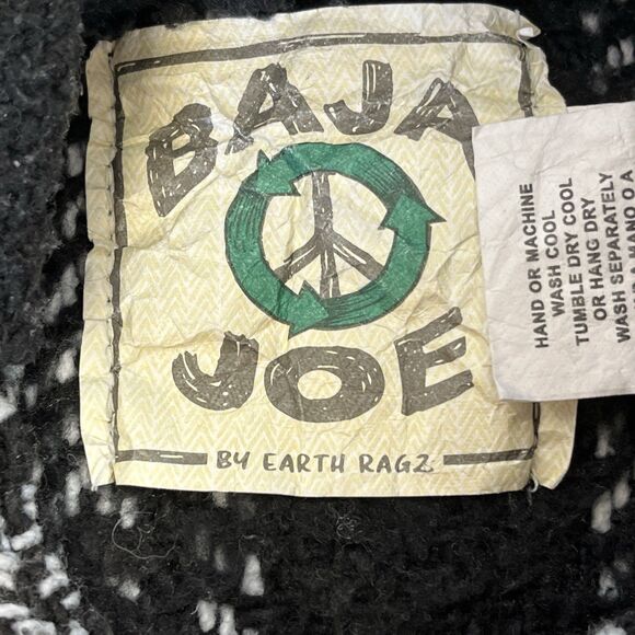 BAJA JOE Pullover Hoodie‎ Size Lg Mexican Rasta Boho Drug Rug Indian Blanket - Picture 4 of 9